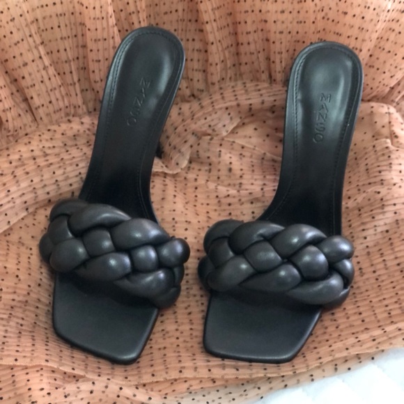 Mango Leather braided mule sandals Limited Edition - Picture 3 of 11